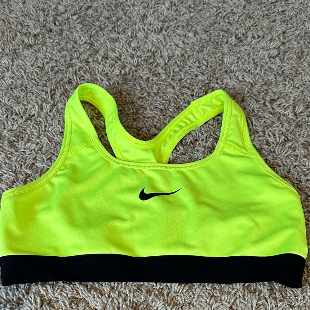 Nike Women's Neon Yellow Sports Bra medium